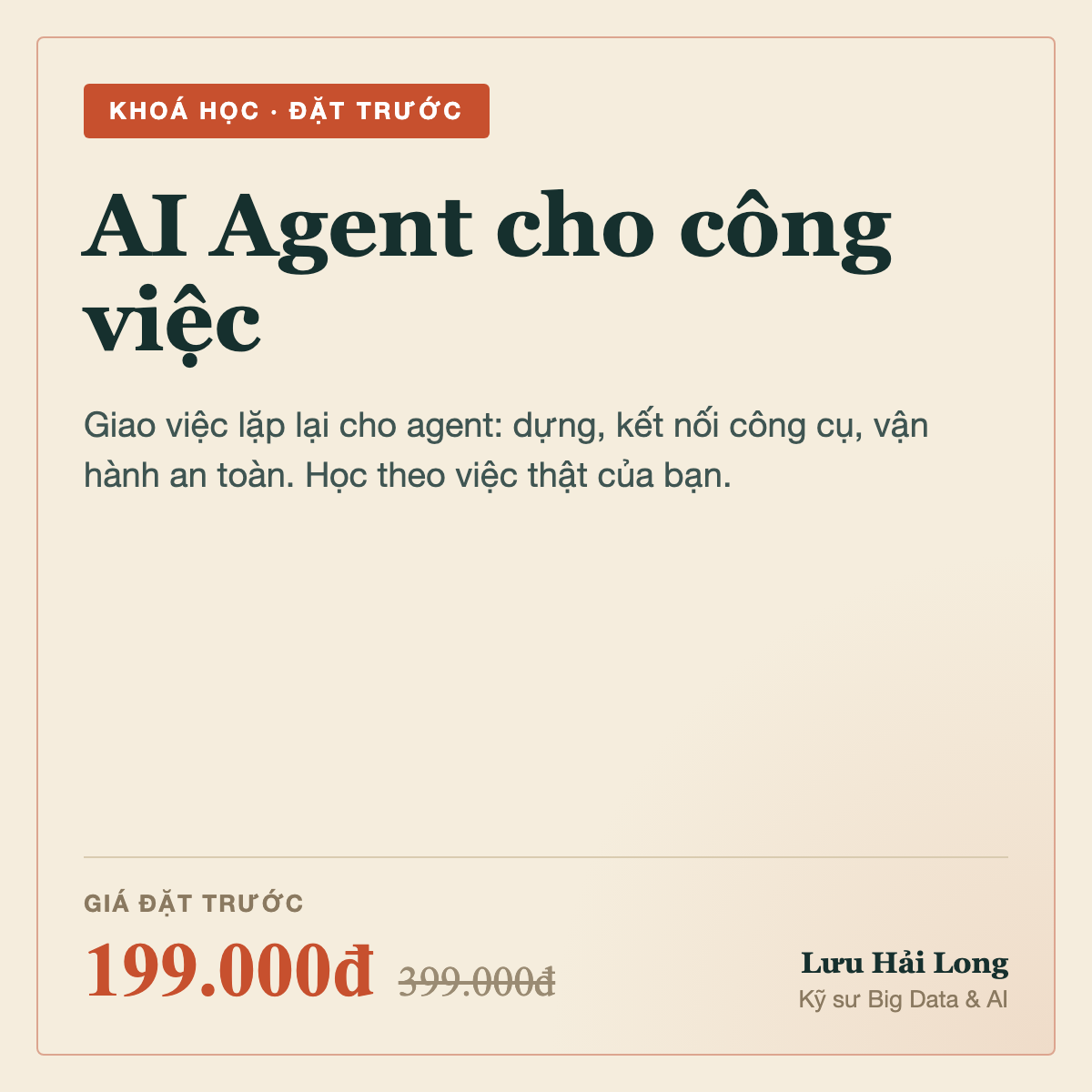 Khoá học AI Agent cho công việc